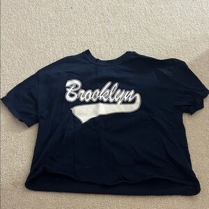 Gildan Navy and White Graphic Tee